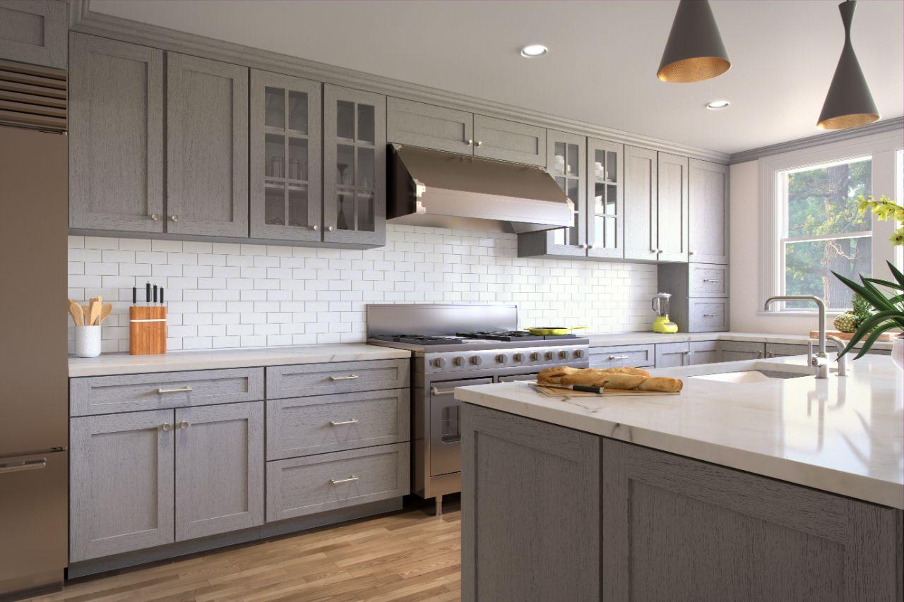 Nova Light Grey Shaker kitchen cabinets