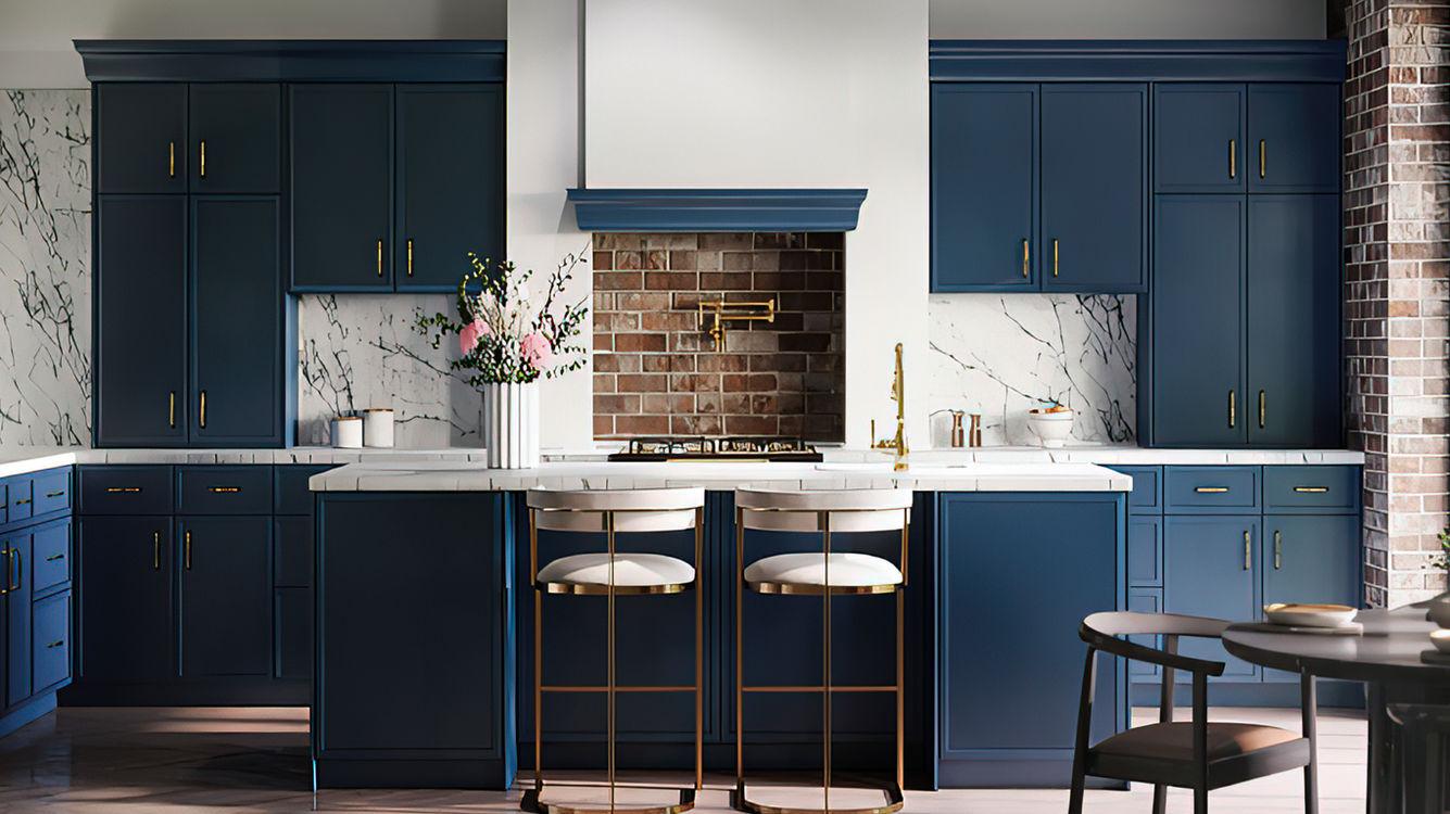 Petit Blue kitchen cabinets