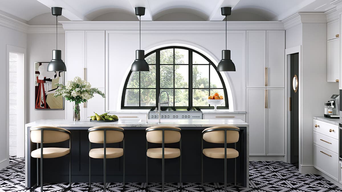 Forevermark kitchen cabinets installed in a finished kitchen
