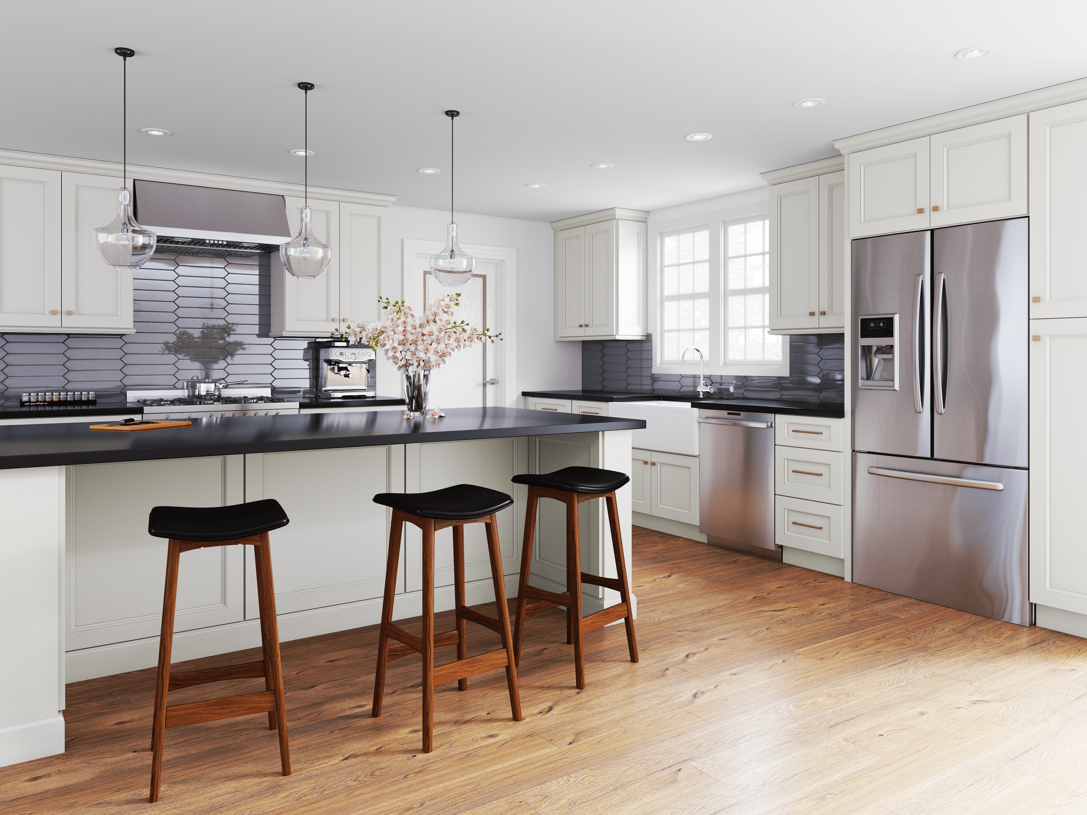 Townplace Crema kitchen cabinets